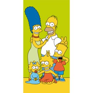 Jerry Fabrics Osuška licenční Simpsons Family Green 70x140
