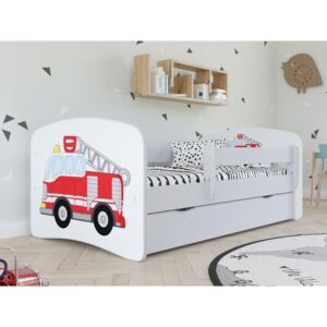 Dětská postel s motivem hasičů COPAHUE 70x140 cm, bílá