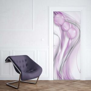 GLIX Fototapeta na dveře - Modern Abstract 3D Design Silver And Purple | 91x211 cm