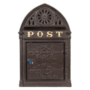 Hnědá poštovní schránka Post - 22*9*35 cm