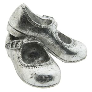 Dekorace stříbrné dětské botičky - 12*10*8 cm