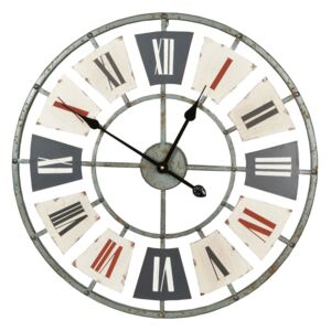 Vintage kovové nástěnné hodiny s římskými číslicemi Maximilliene – Ø 60*5 cm