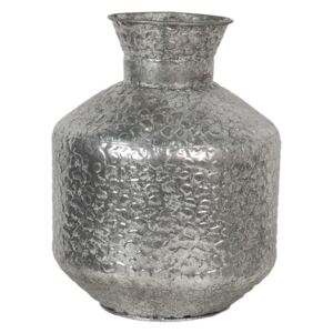 Stříbrná kovová váza s reliéfem Marquite – Ø 26*34 cm