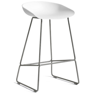 HAY Barová stolička AAS 38 Low Stainless Steel, white