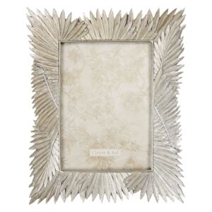 Stříbrný fotorámeček s dekorací listů Feuilles - 20*2*25 cm / 13*18 cm