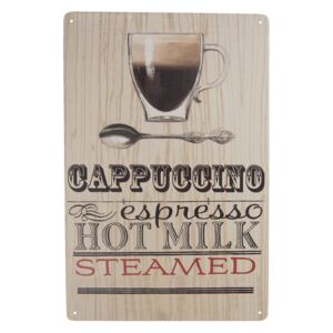 Nástěnná plechová cedule Cappuccino - 20*30 cm