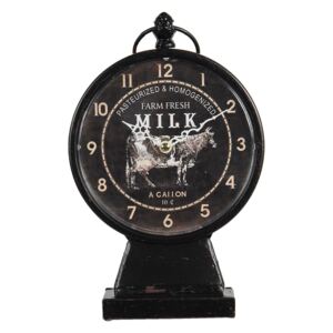 Černé stolní hodiny ve vintage stylu Farm Fresh - 16*8*28 cm / 1*AA
