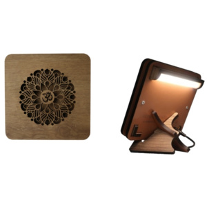 Lampička s motivem mandaly 1 Funkce lampičky: lampička s přímým světlem, barva pohledové desky: dřevo žlutá