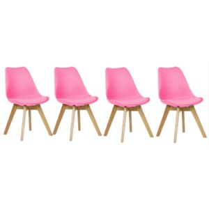 Bestent Sada židlí růžová skandinávský styl BASIC 3+1 ZDARMA