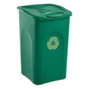 Plastový odpadkový koš BEGREEN na tříděný odpad, objem 50 l, zelený