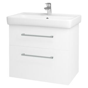 Dřevojas - Koupelnová skříň Q MAX SZZ2 70 - N01 Bílá lesk / Úchytka T03 / M01 Bílá mat (198435C)