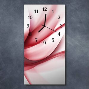 E-shop24, 60x30 cm, Hnn75381867 Nástěnné hodiny obrazové na skle - Abstrakt růžový IV