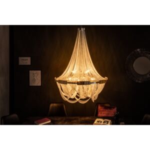 Designový lustr Finn, 70 cm, stříbrný