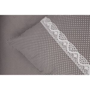Bavlněné povlečení ŠEDÝ mini puntík s krajkou - 140x220 cm (1 ks), 70x90 cm s krajkou (1 ks)