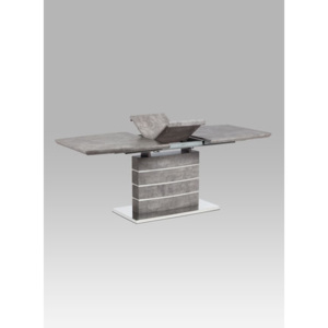 Autronic Jídelní stůl 160+40x90 cm, MDF beton, broušený nerez HT-302 BET