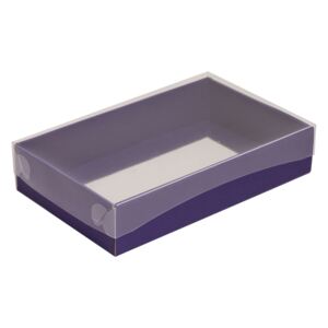 Dárková krabička s průhledným víkem 250x150x50/35 mm, fialová