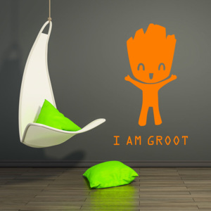 GLIX Groot 3 - samolepka na zeď Oranžová 50x30 cm