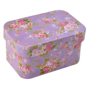 Malá fialová plechová krabička /šperkovnice - 7*5*4 cm