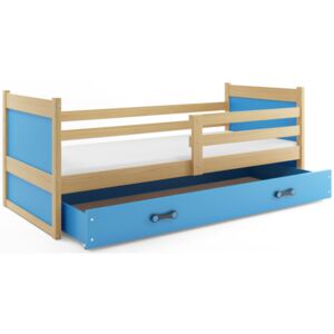Dětská postel RICO 1 80x190 cm, borovice/modrá Pěnová matrace