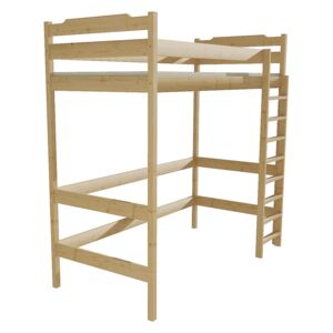 Patrová zvýšená postel ZP 004 80 x 180 cm surové dřevo