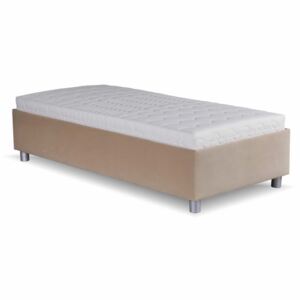 Zvýšená čalouněná postel s úložným prostorem NEPTUN 90x200, béžová