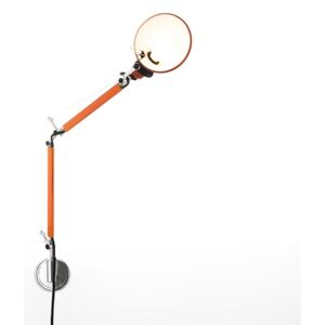 Artemide Tolomeo Micro Parete Halo, designové nástěnné svítidlo s vypínačem, 1x60W E14, oranžová metalíza, max. 74cm