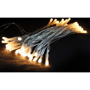 Řetěz do zásuvky teplá bílá 50 LED vnitřní 7,5 m transparentní kabel uzavřený okruh