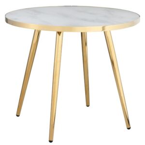 Bílo zlatý skleněný konferenční stolek RGE Shine 50 cm
