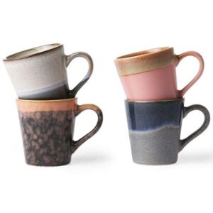 Sada 4 keramických hrněčků 70's Espresso Mugs