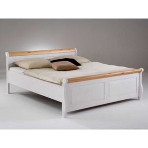 Masivní postel z borovice Gustav: Bílá 140x200