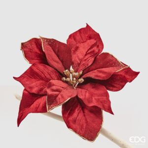 EDG Vánoční hvězda květina na klip červená, 22 cm
