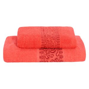 Set ručníku a osušky KEFALA červený