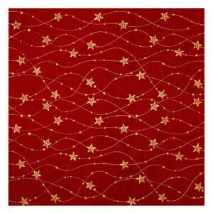 Polyesterový ubrus - vánoční červená se zlatým vyšíváním 85*85 cm