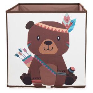Látkový box na hračky medvěd indián
