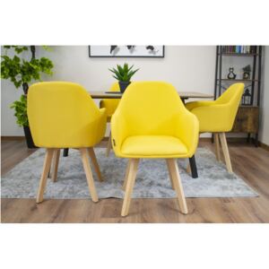 Sametová židle Rome žlutá
