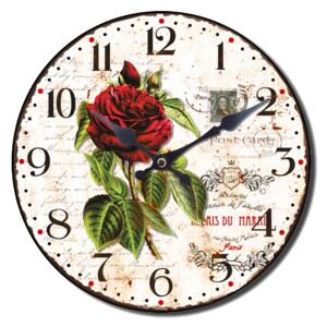 Kulaté nástěnné hodiny A la Campagne JVD NB14 s francouzským motivem (francouzský design hodin )