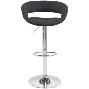SCANDI Antracitově šedá látková barová židle Garry 59-80 cm