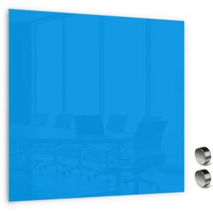 Skleněná magnetická tabule MEMOBOARDS 45x45 cm modrá
