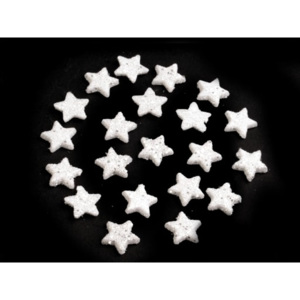 Stoklasa Vánoční hvězdičky s glitry Ø11 mm - 1 bílá