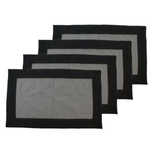 Home Elements Prostírání z recyklované bavlny, 4 ks, 30 x 50 cm, šedá