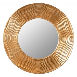 Zrcadlo CIRCLE 100 CM zlaté masiv pavlovnie Zrcadla | Zrcadla kulatá
