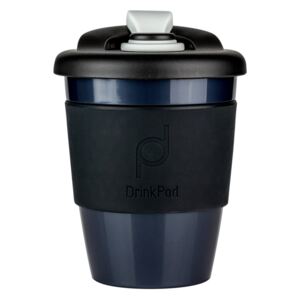 Černý cestovní hrnek na kávu Drink Pod Kofein, 340 ml