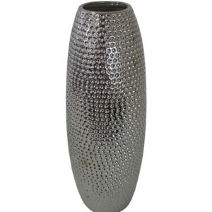 Keramická váza stříbrná 41x16 cm
