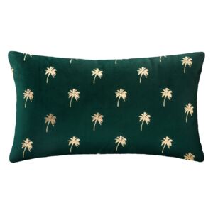 Dekorační polštář, 30 x 50 cm, zelený s palmami