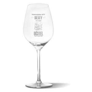 Sklenička na víno SABLIO - Nesnáším být sexy, ale jsem učitel 350 ml