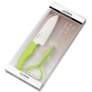 Keramický nůž Revolution 14 cm + škrabka v dárkovém balení, zelená - Kyocera