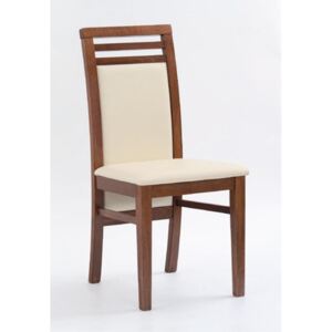 Halmar Dřevěná židle Sylwek 4 antická třešeň II - béžová (tkanina)