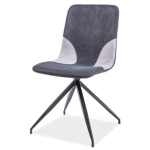 Jídelní čalouněná židle v šedé barvě na kovové konstrukci KN694
