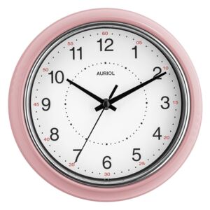 AURIOL® Retro nástěnné hodiny (světle růžová)