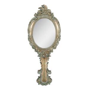 Zrcadlo s rukojetí MARIE polyresin/sklo zlatá 26,5cm